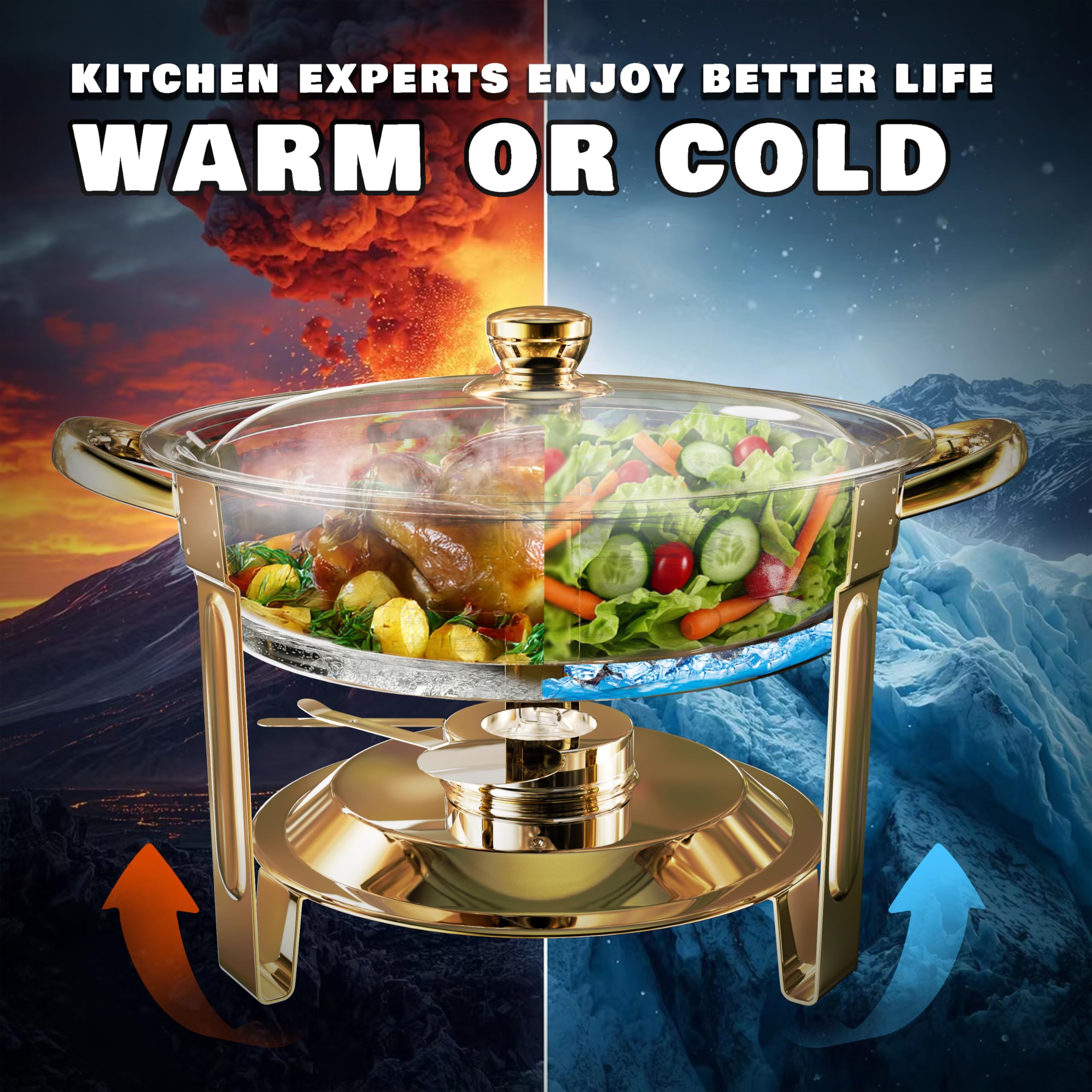 Trivico chafing dish silver finish suits formal and casual events