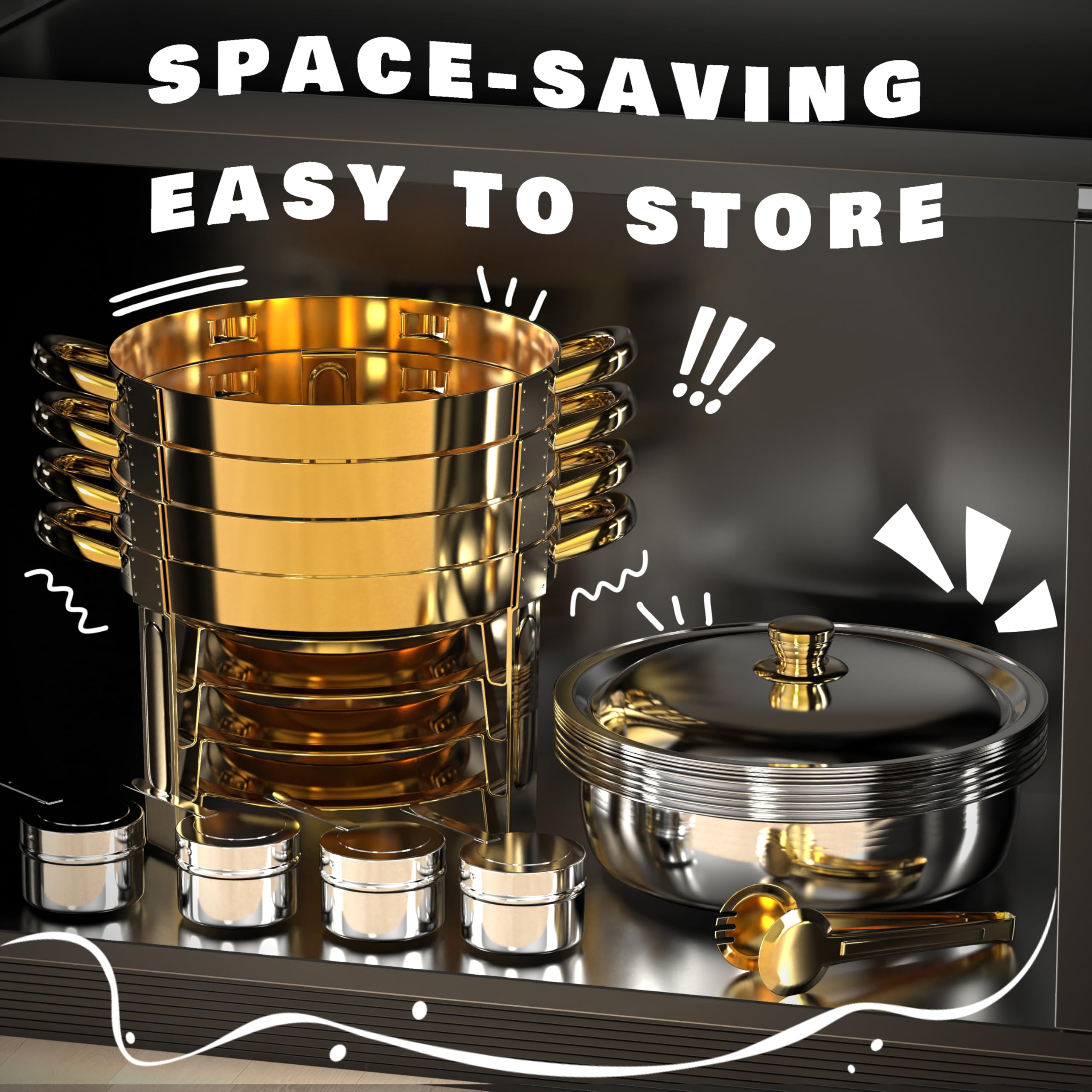 Trivico chafing dish stable design prevents wobble during service