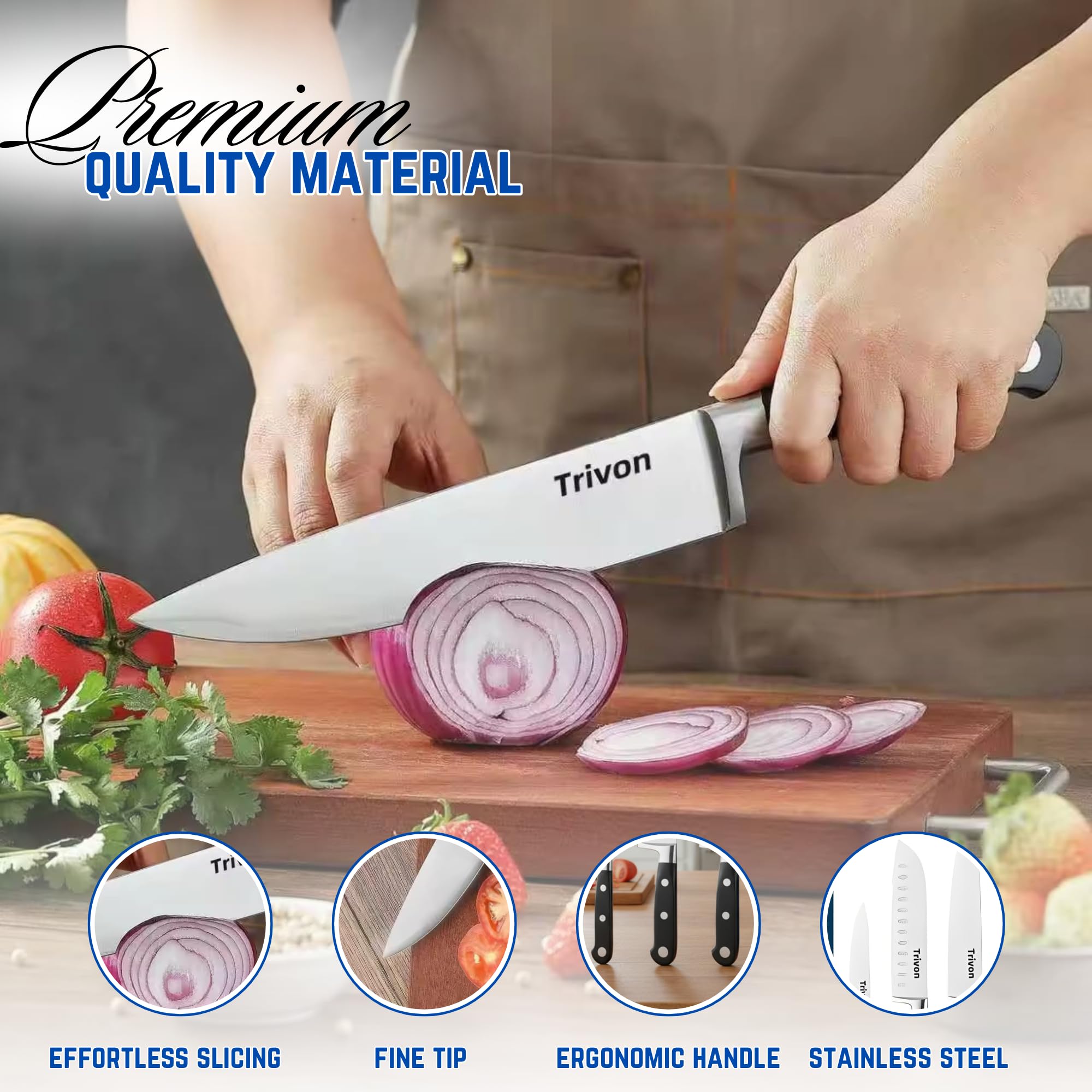 Trivon 5-inch utility knife ideal for small prep tasks.