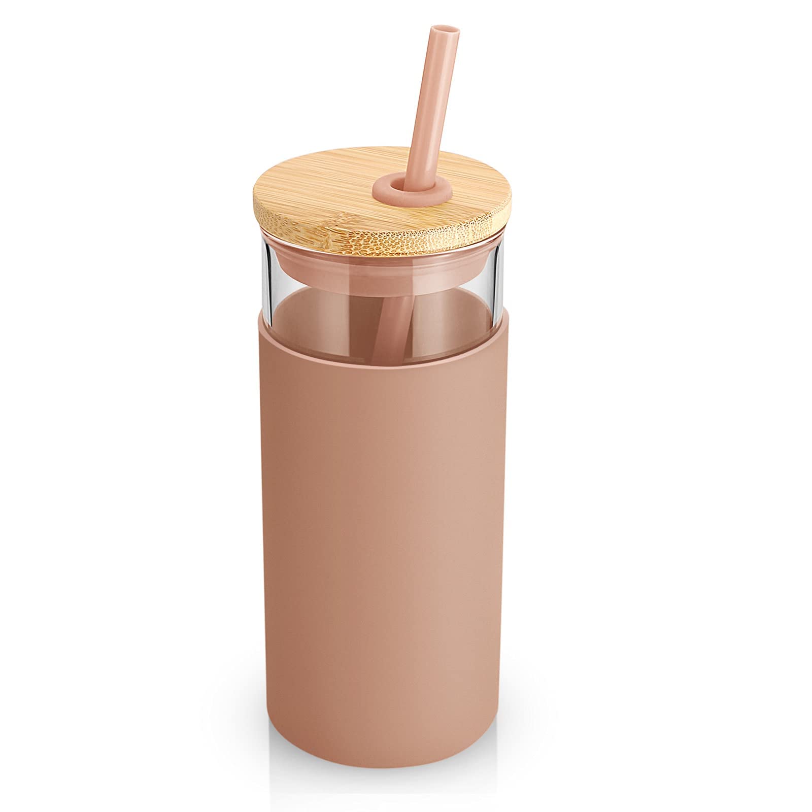 Tronco 20 oz glass tumbler with bamboo lid for a sustainable sipping experience