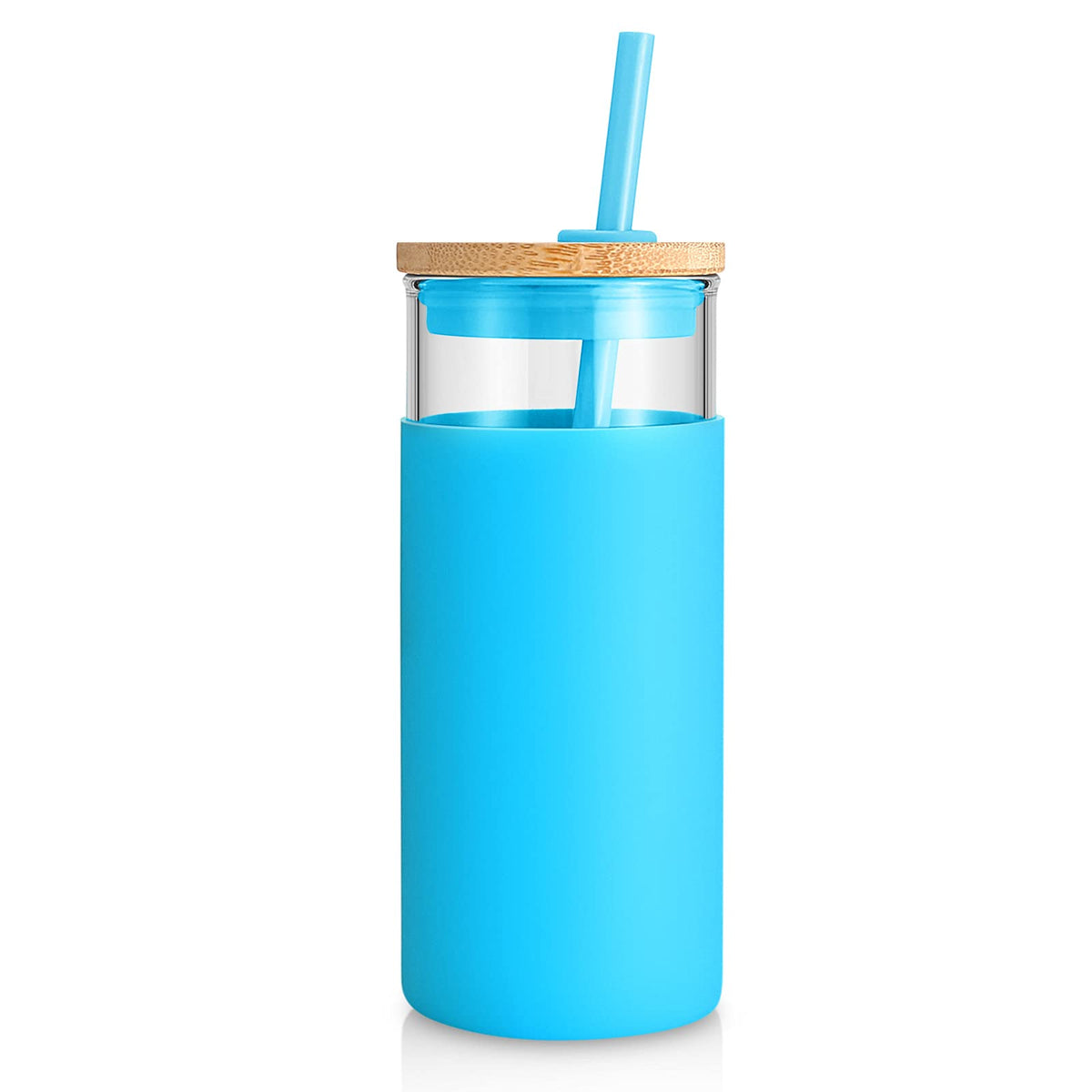 Tronco 20oz glass tumbler with lid and straw ideal for cold or hot drinks on the go