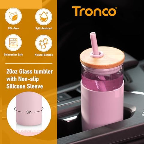 Tronco bamboo lid tumbler with silicone sleeve for a secure grip