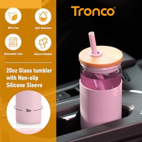 Tronco tumbler with bamboo lid and silicone sleeve offers secure grip.