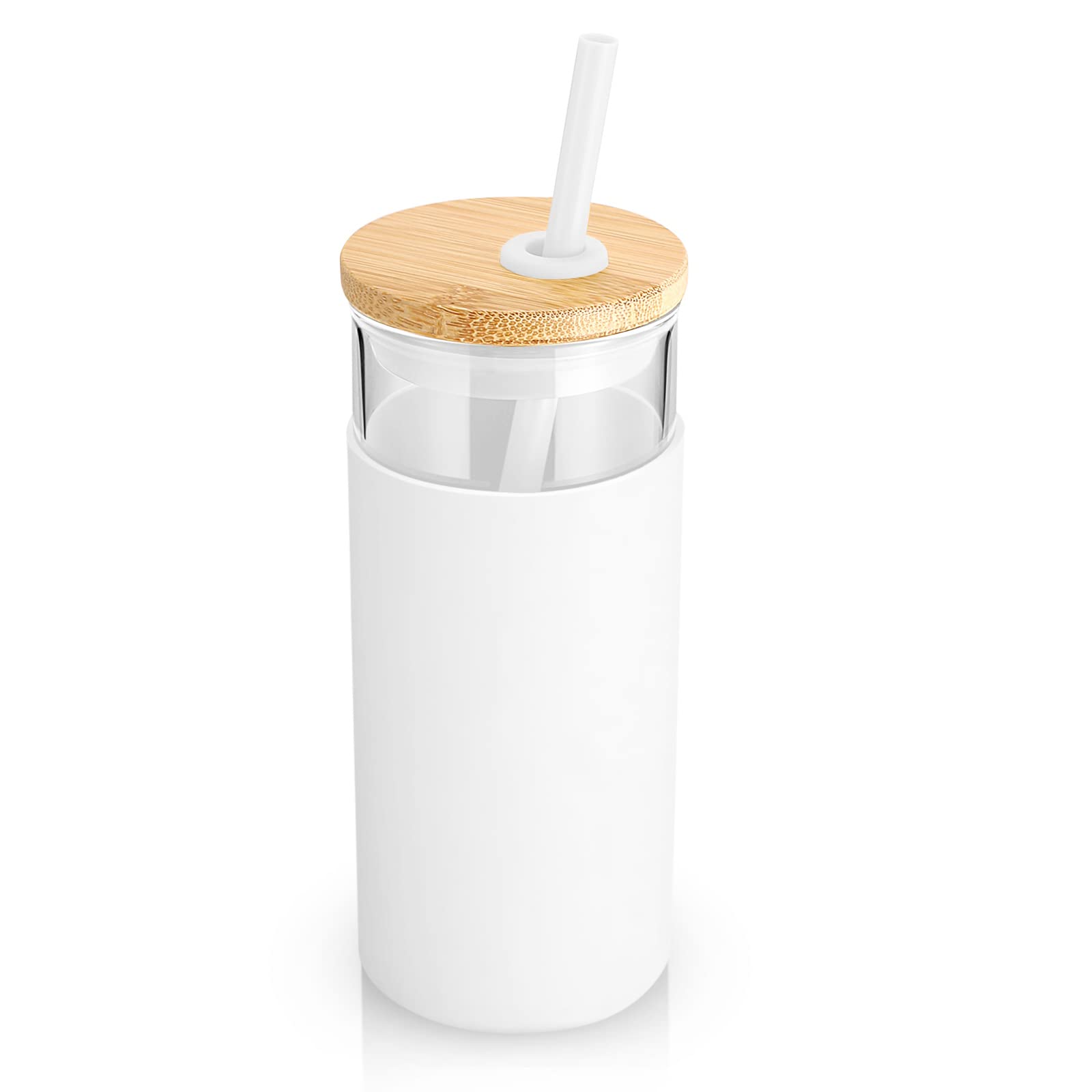 Tronco glass tumbler with silicone sleeve offers secure grip for daily use.