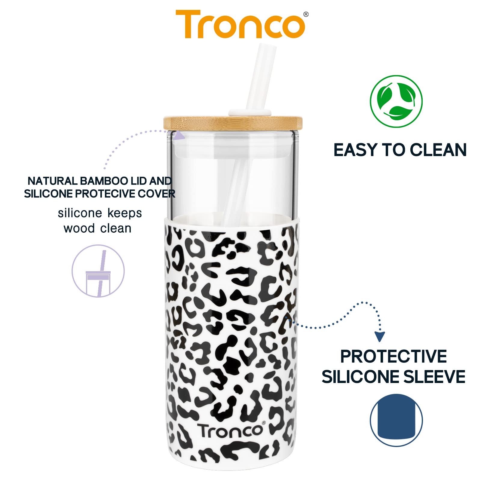 Tronco tumbler silicone sleeve provides non-slip grip and comfortable handling