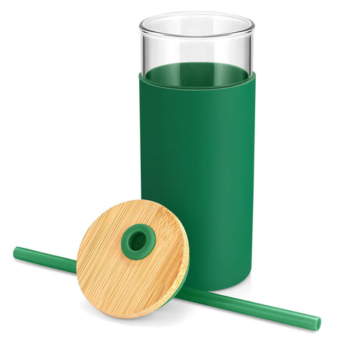 Tronco borosilicate glass tumbler close-up showing crystal-clear quality for hot and cold drinks.