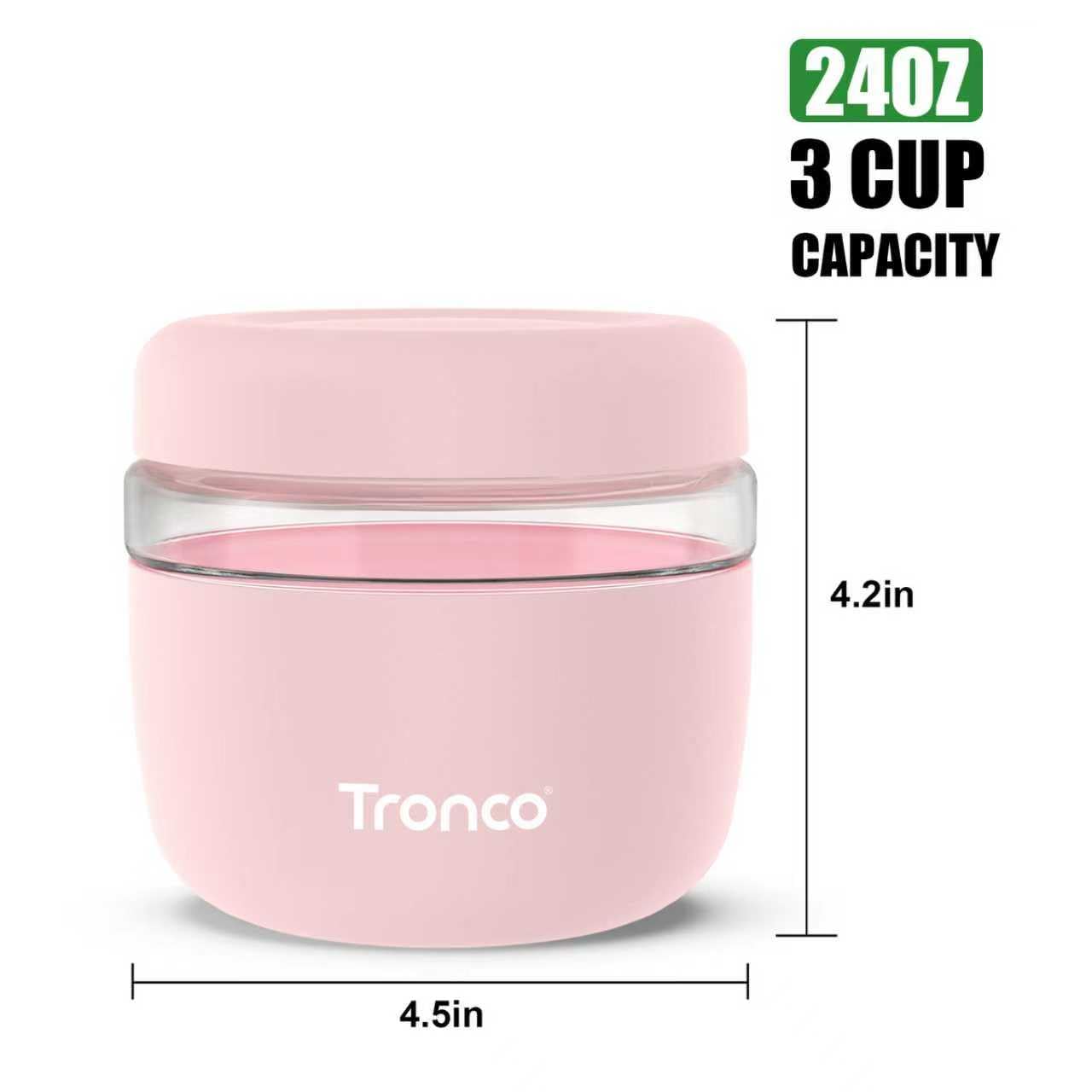Tronco leak-proof glass bowl sealing overnight oats for easy mornings.