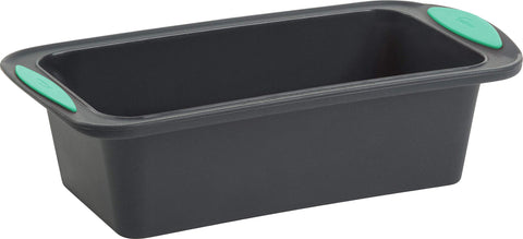 Trudeau structure loaf pan with silicone and steel for sturdy handling and easy release.