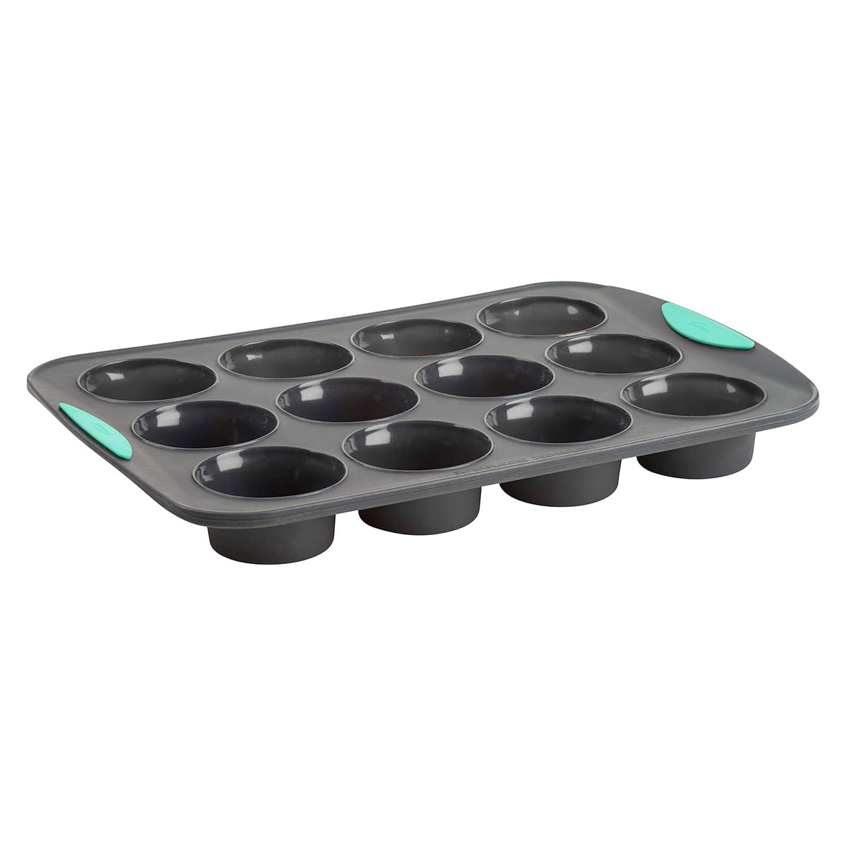 Trudeau Structure 12-cup muffin pan top view promotes even baking and easy release.