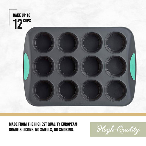 Interior cavity shows flexible nonstick surface for quick pop-outs.