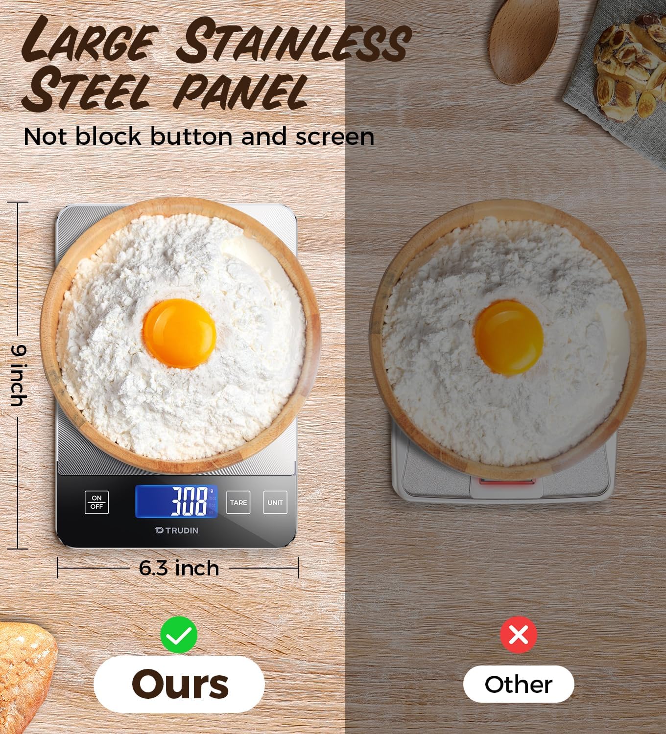 TRUDIN NASA-Grade scale glass platform enables easy cleaning and stability