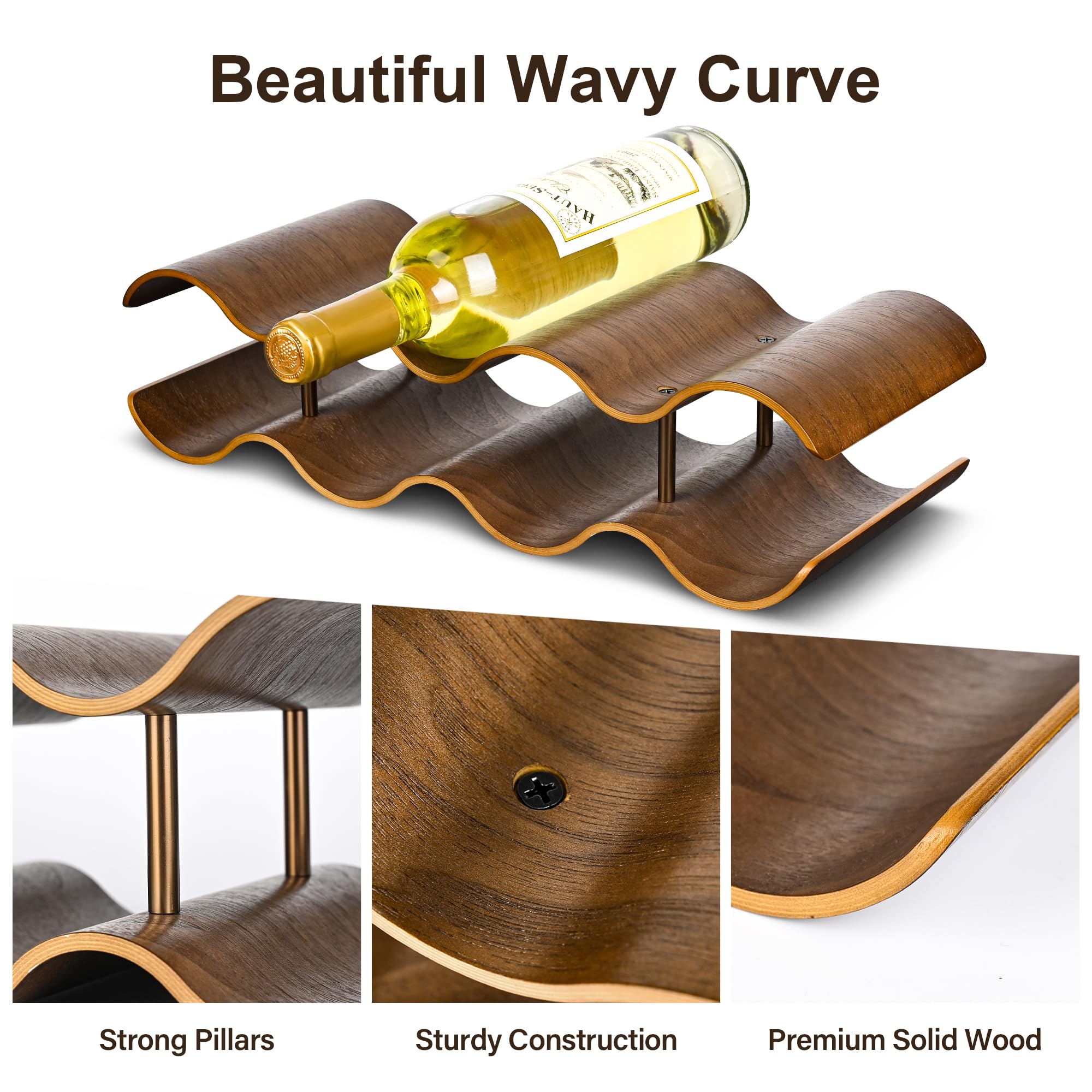 TRUDING 2-tier storage stand enables compact wine organization on countertops or in cabinets.