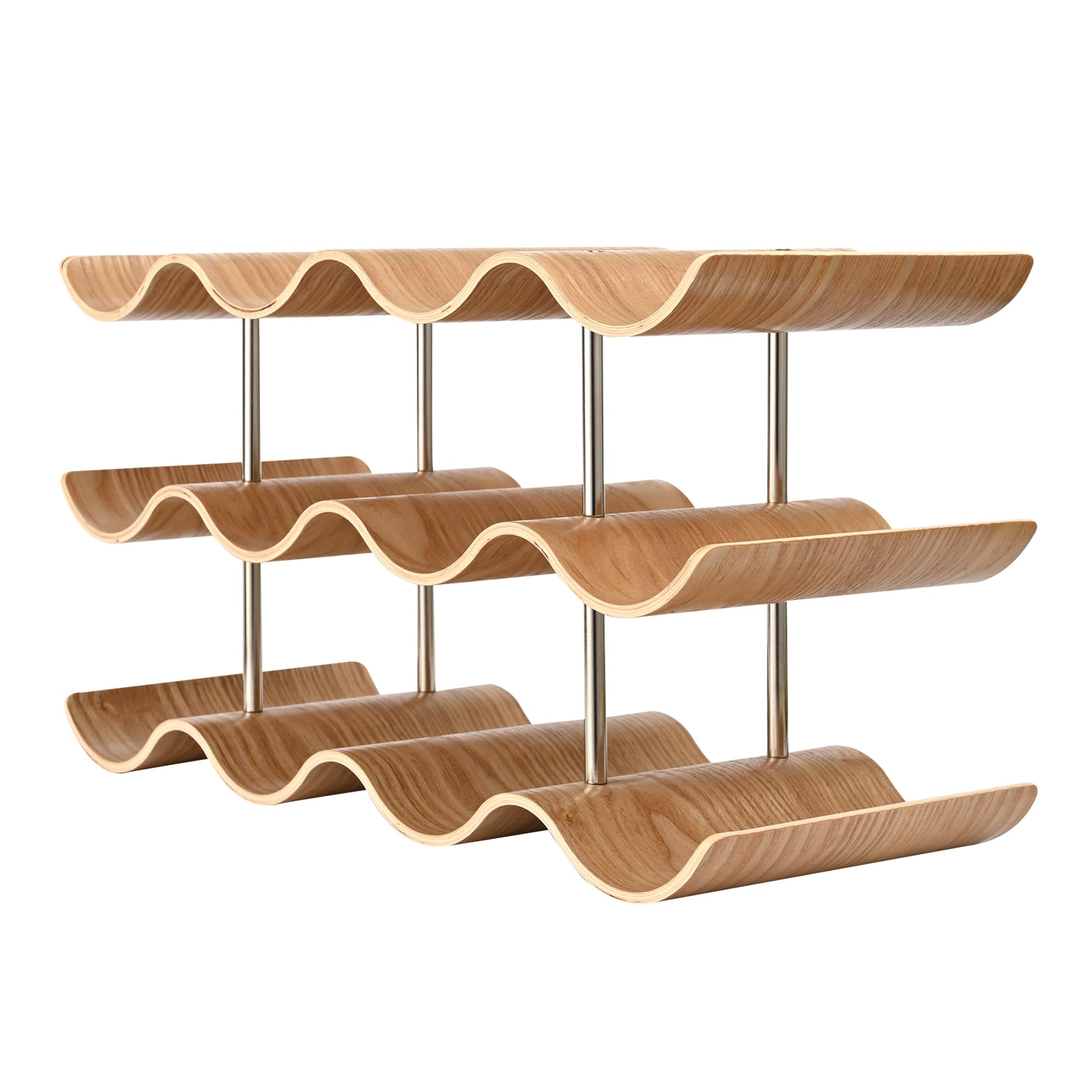 TRUDING countertop wine rack displaying 12-bottle capacity on a stylish surface