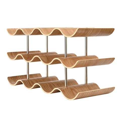 TRUDING countertop wine rack displaying 12-bottle capacity on a stylish surface