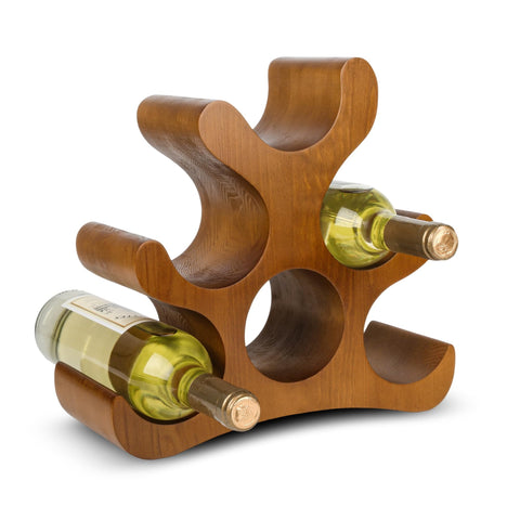 TRUDING countertop wine rack with curved arms showcases six bottles stylishly on the counter