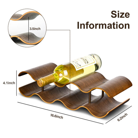 TRUDING solid-wood rack bottom slots keep standard bottles secure and accessible.