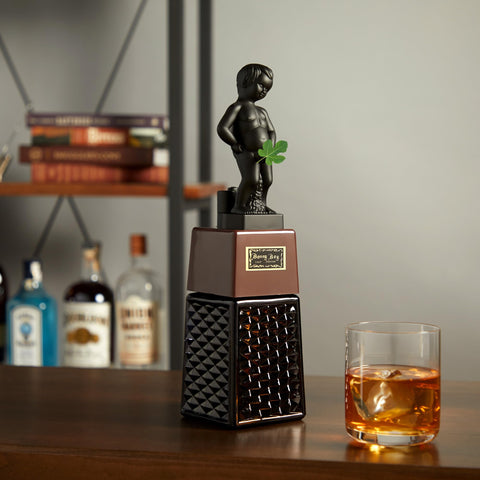 TRUE True Bonny Boy liquor dispenser back view highlights compact design for shelves.