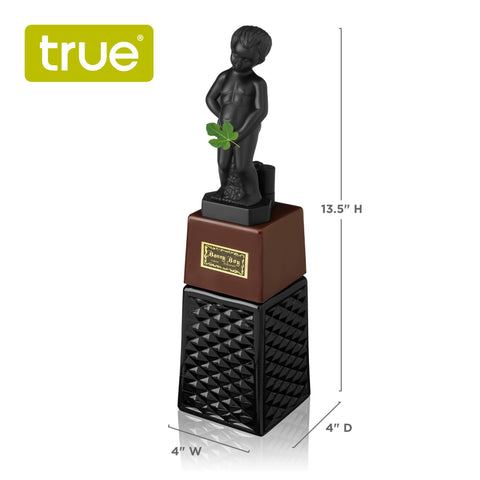 TRUE True Bonny Boy liquor dispenser on bar cart adds fun centerpieces to home bars.