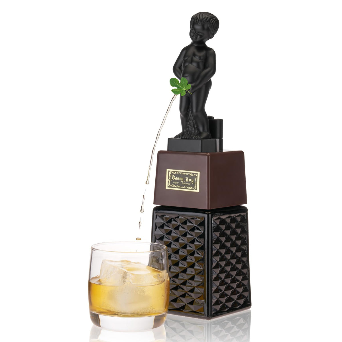 TRUE True Bonny Boy liquor dispenser front view for entertaining guests with playful charm.