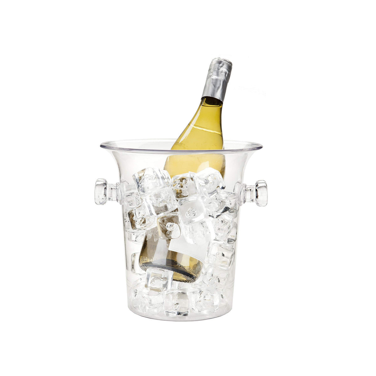 TRUE clear acrylic ice bucket 3-liter with handles for easy serving at parties.