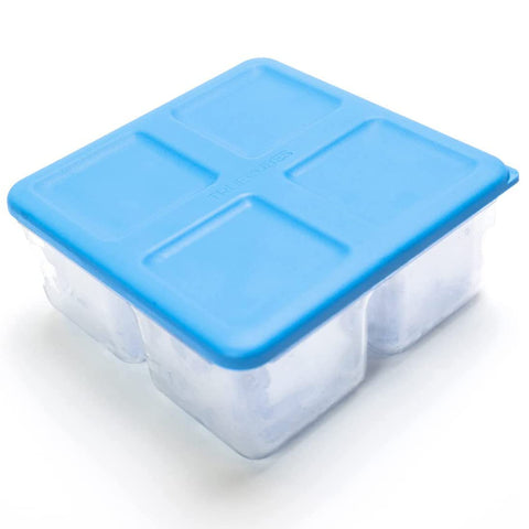 True Cubes crystal-clear ice tray with lid on for pristine cocktails.