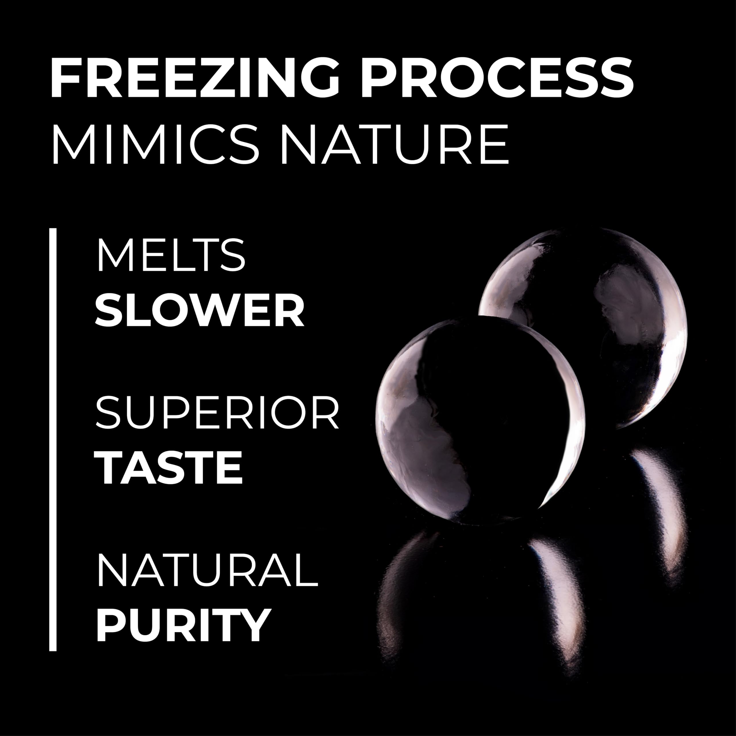 TRUE CUBES four clear spheres ready to chill drinks with slower dilution