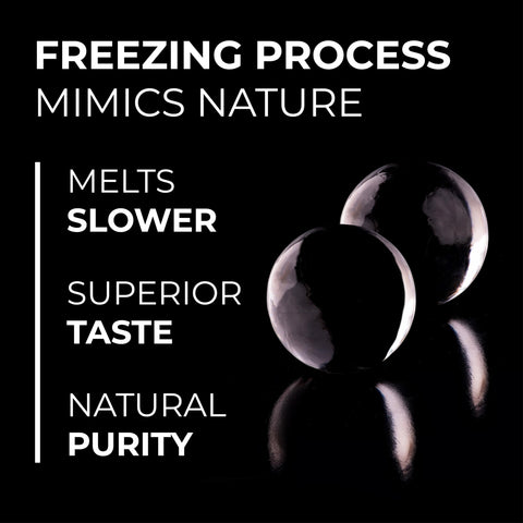 TRUE CUBES four clear spheres ready to chill drinks with slower dilution