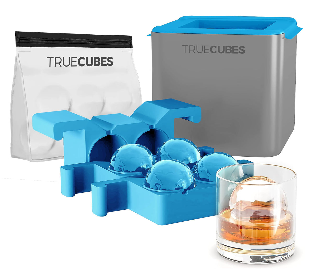 TRUE CUBES ice sphere maker in action producing crystal clear spheres for cocktails