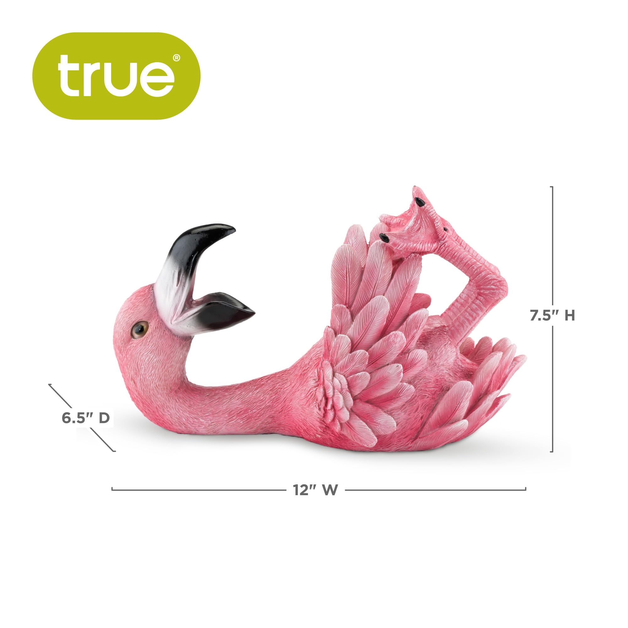 TRUE Polyresin Flamingo features detailed texture and color for durable decorative display.