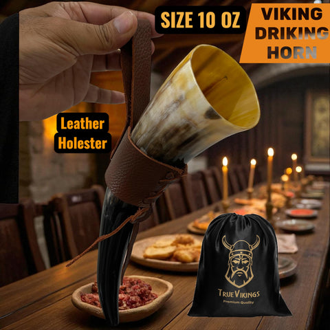 TRUE VIKING natural horn finish closeup highlights unique one of a kind look
