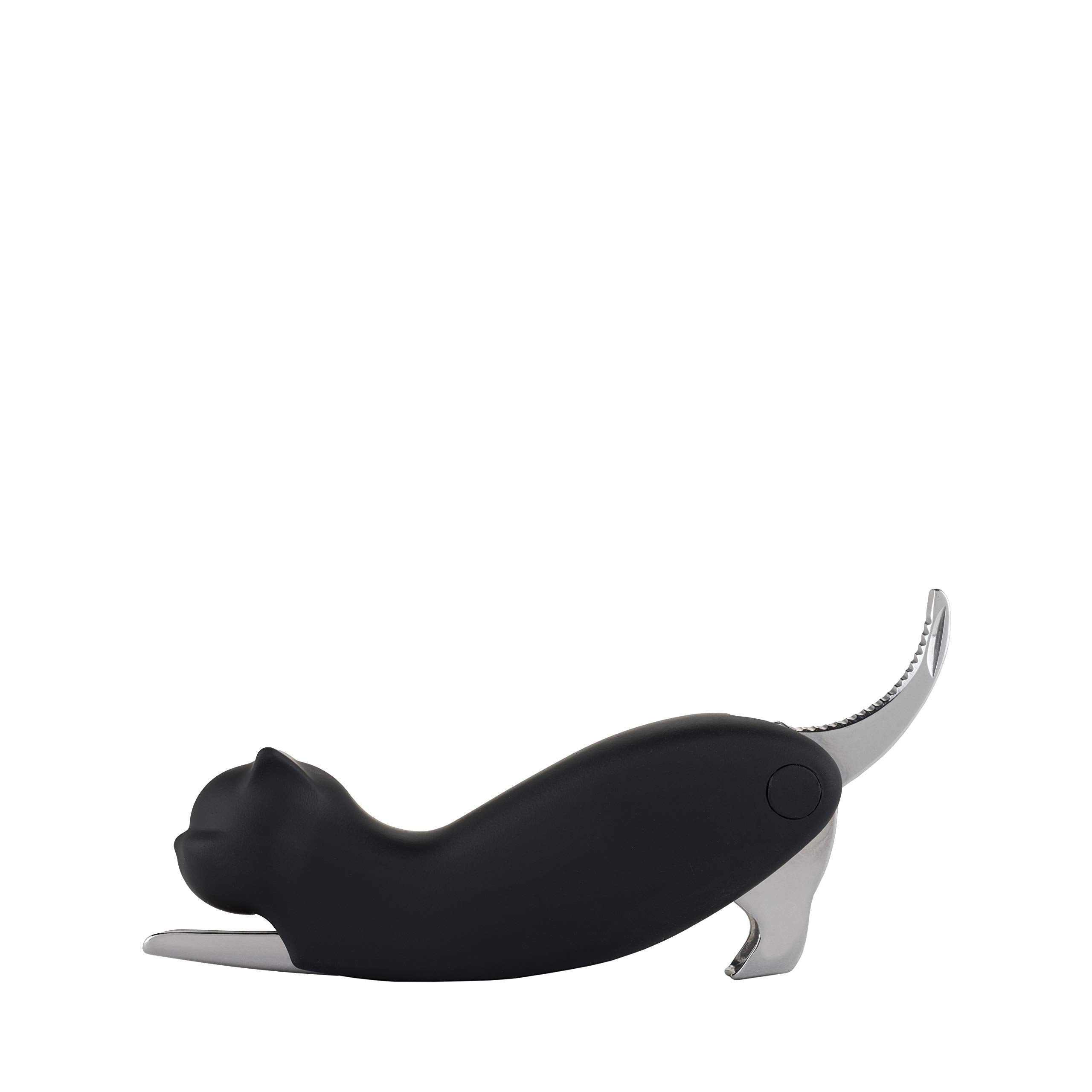 True Zoo Allie black cat corkscrew opens corks with ease for entertaining.