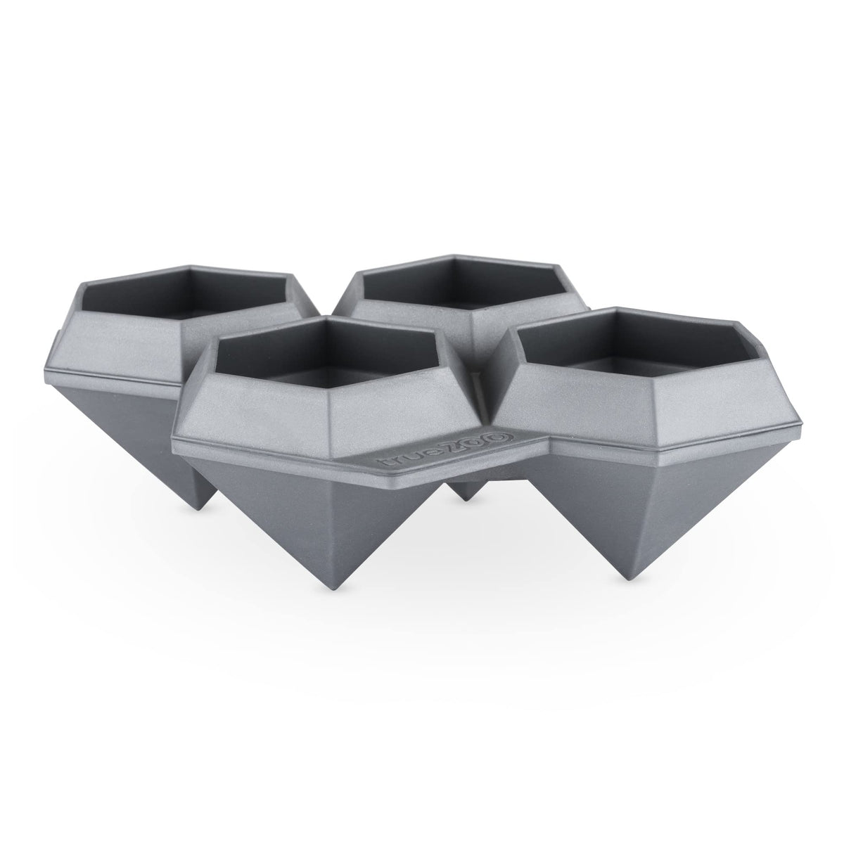 TrueZoo diamond ice tray four cubes for premium whiskey cocktails.