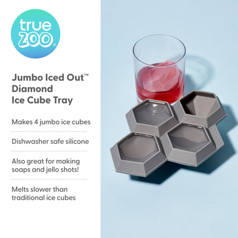TrueZoo easy-release silicone mold with diamonds for easy cube removal.
