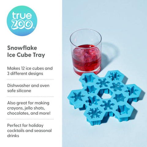 TrueZoo snowflake molds designed for easy-release ice cubes from freezer
