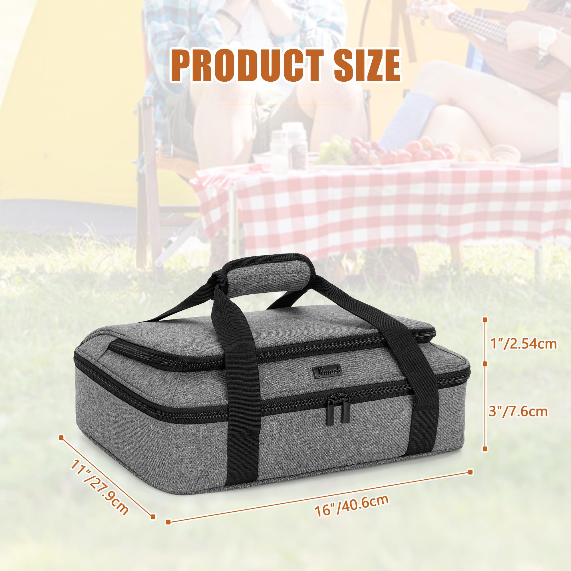 Trunab casserole carrier grey finish suits outdoor outings and daily meal prep