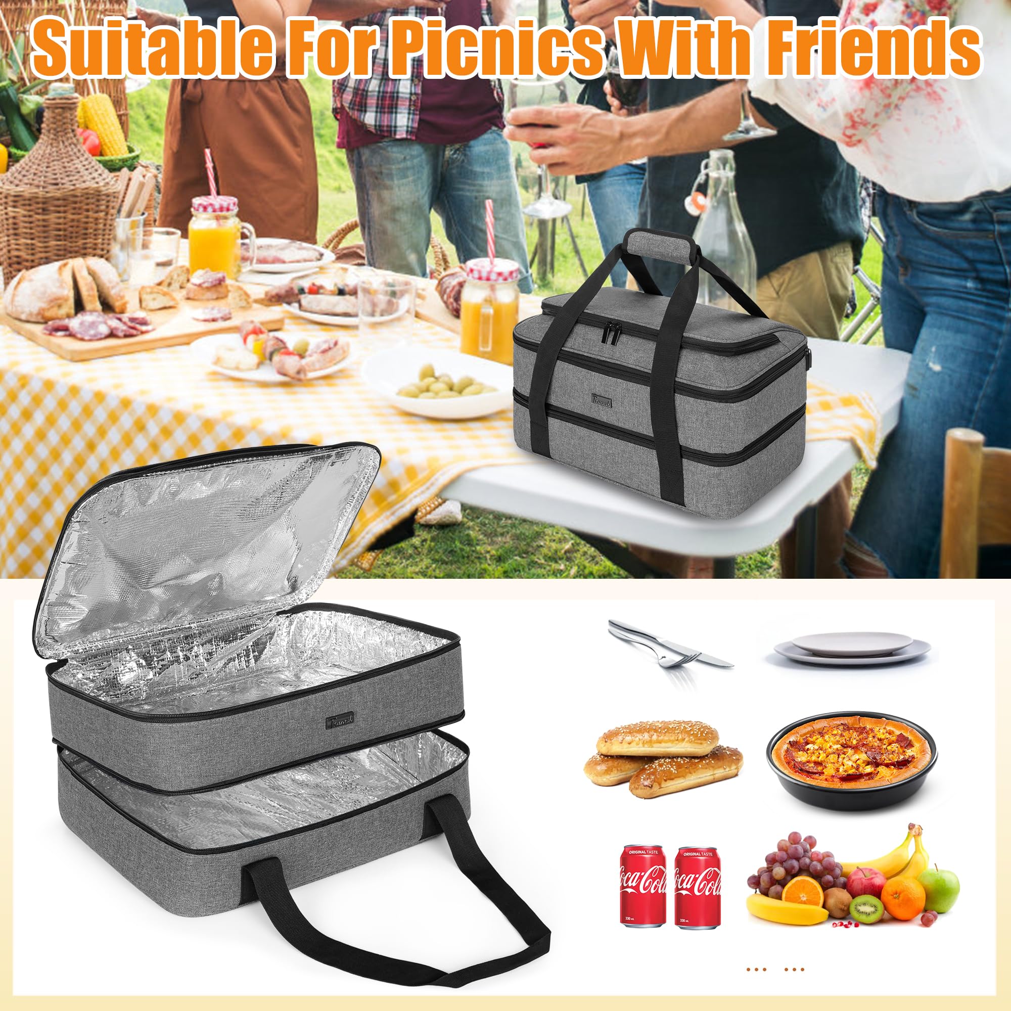 Trunab accommodates 11x15 foil pans for versatile meal options.