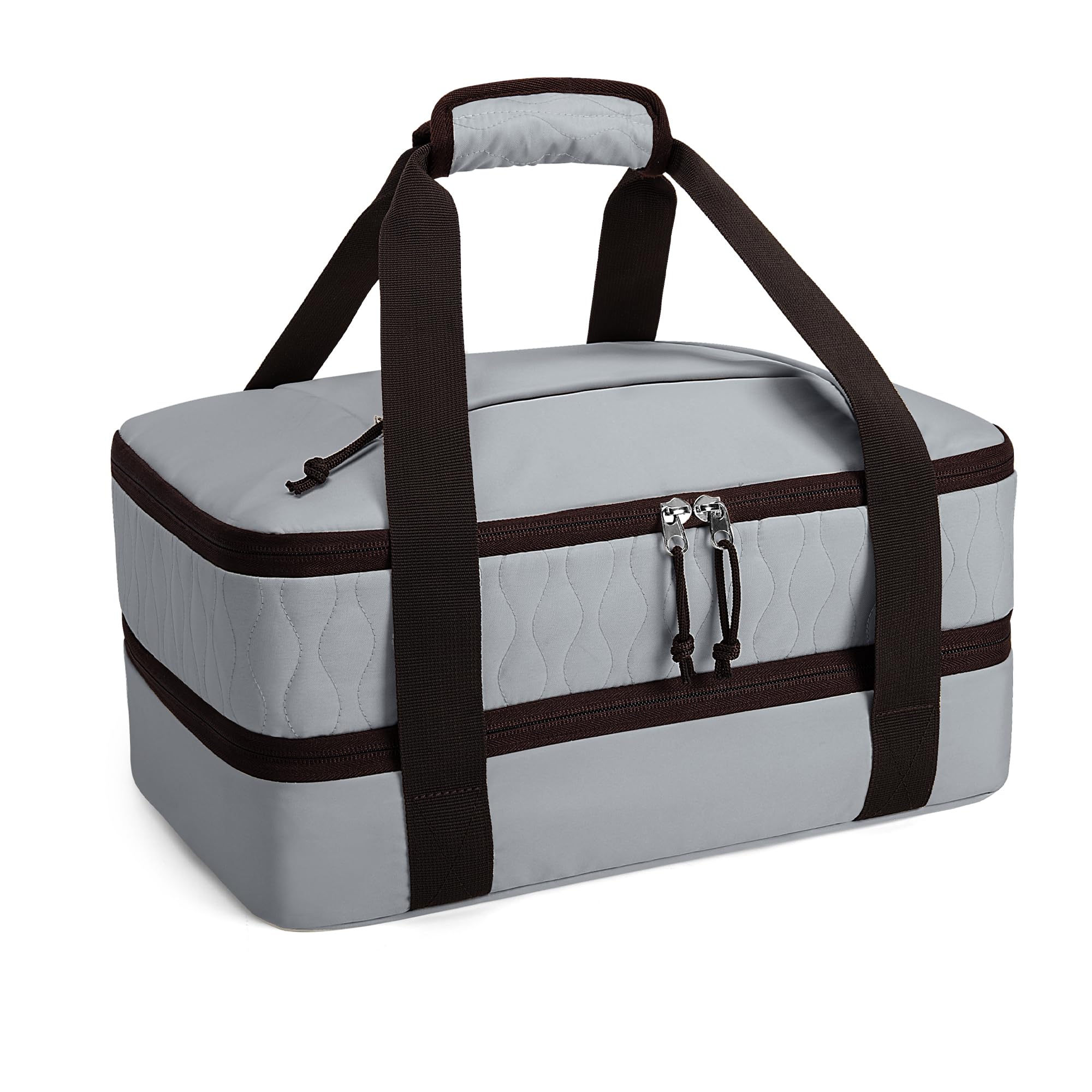 Trunab insulated casserole carrier outer view highlights durable shell for on-the-go meals.