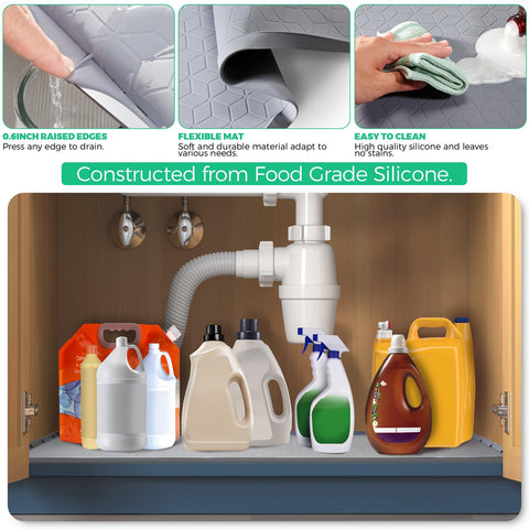 TRZZ rhombus-pattern cabinet mat prevents items from sliding securely