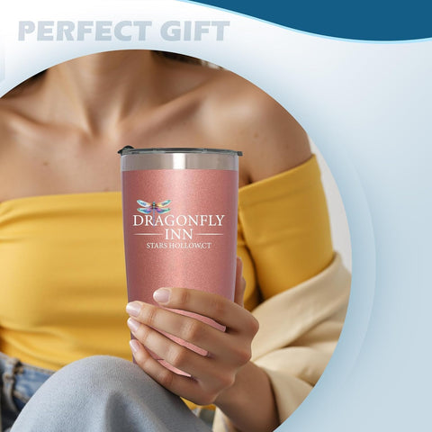 TSLOVER Dragonfly Girls tumbler 20 oz capacity is ideal for daily use.