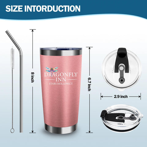 TSLOVER Dragonfly Girls tumbler leak-proof design prevents spills during travel.