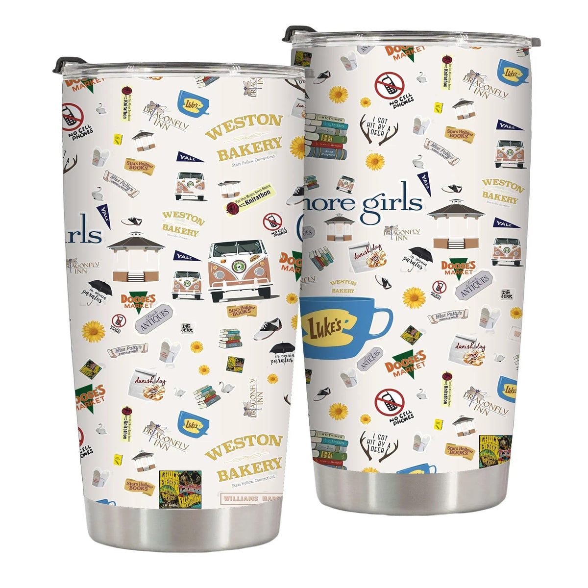 TSLOVER Funny Girls Tumbler with lid for on-the-go coffee.