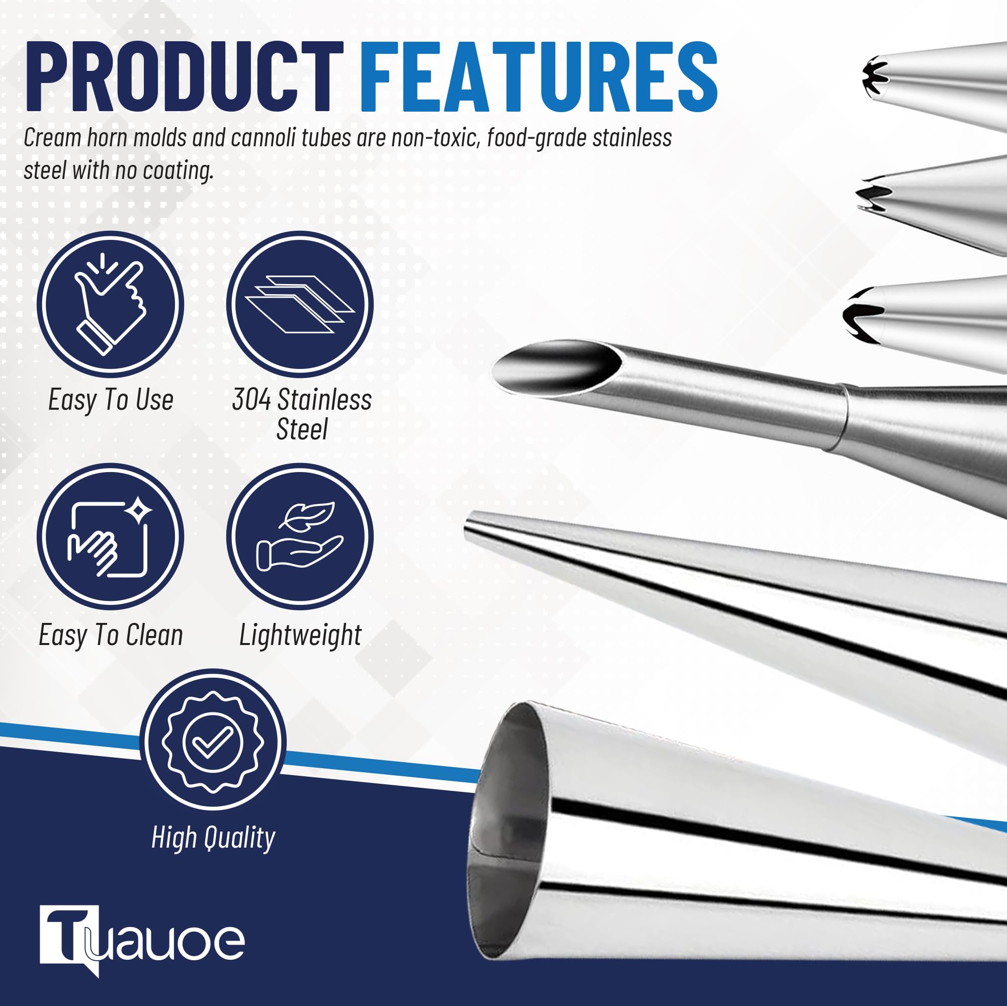 Tuauoe non-stick surface aids quick, easy release of shells.