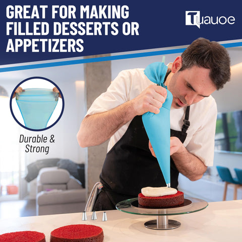 Tuauoe oven-baking cones create crisp, flaky pastry shells.