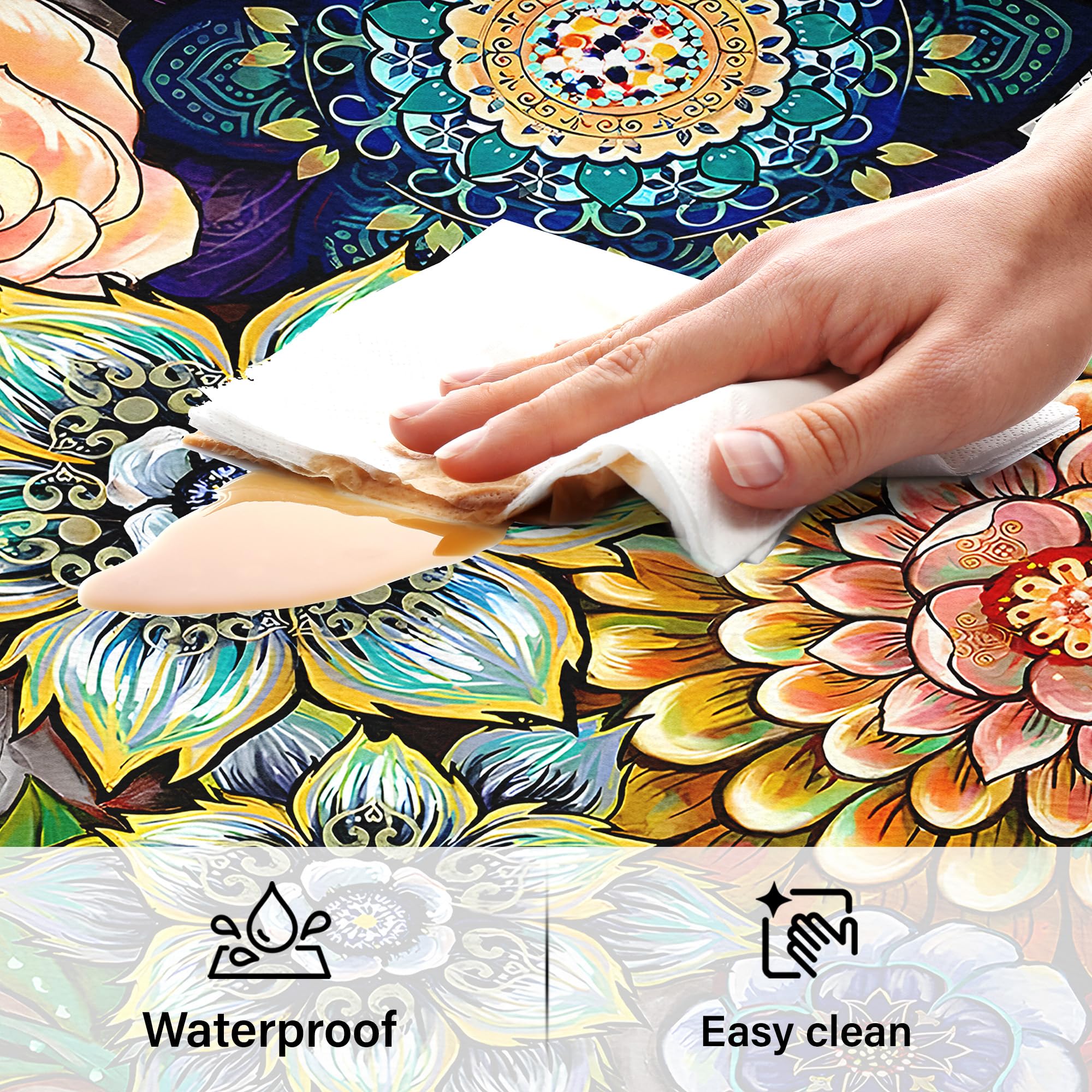 Tubeamin Boho Floral memory foam closeup with cushioned core.