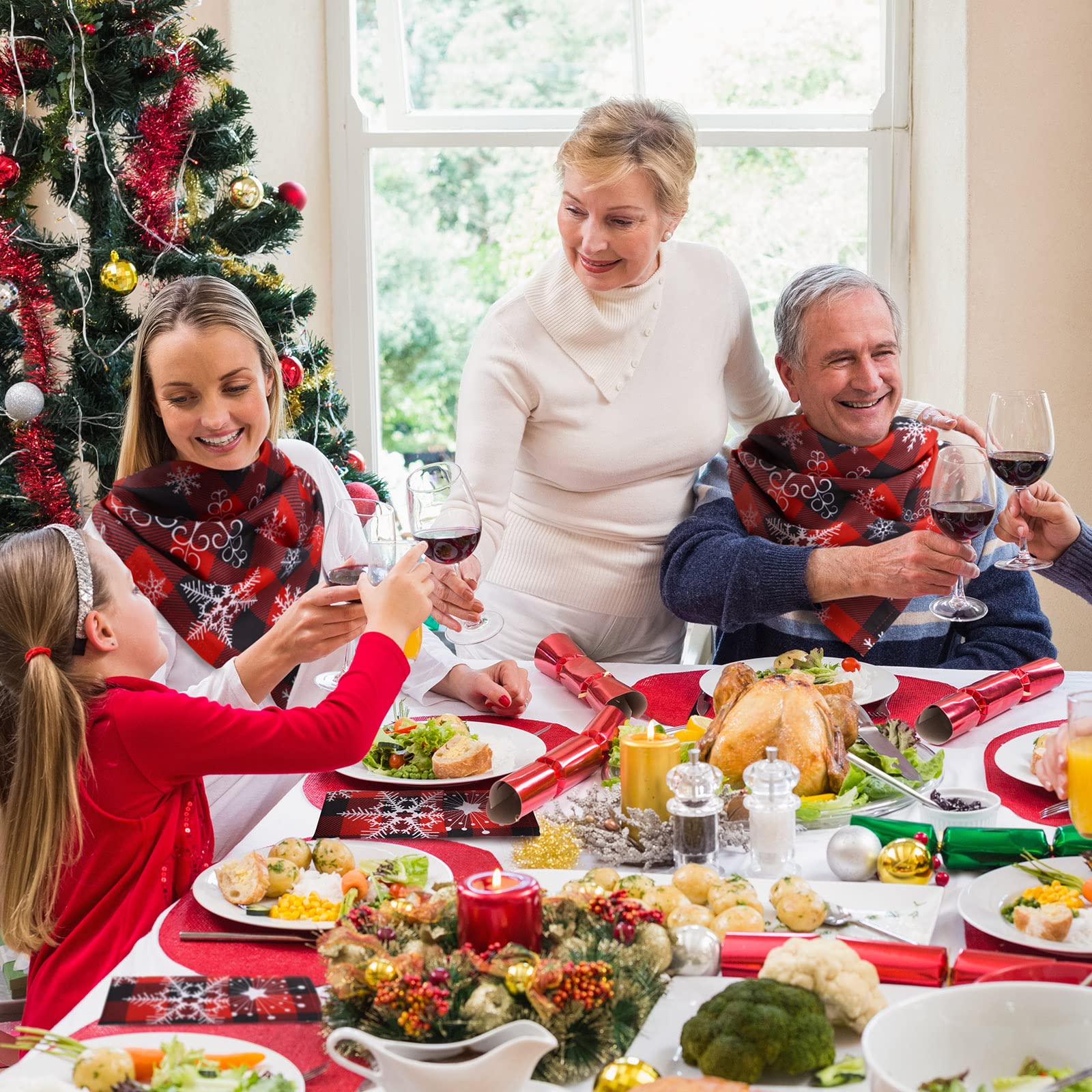 Tudomro 20x20 inch napkins in a holiday table setting