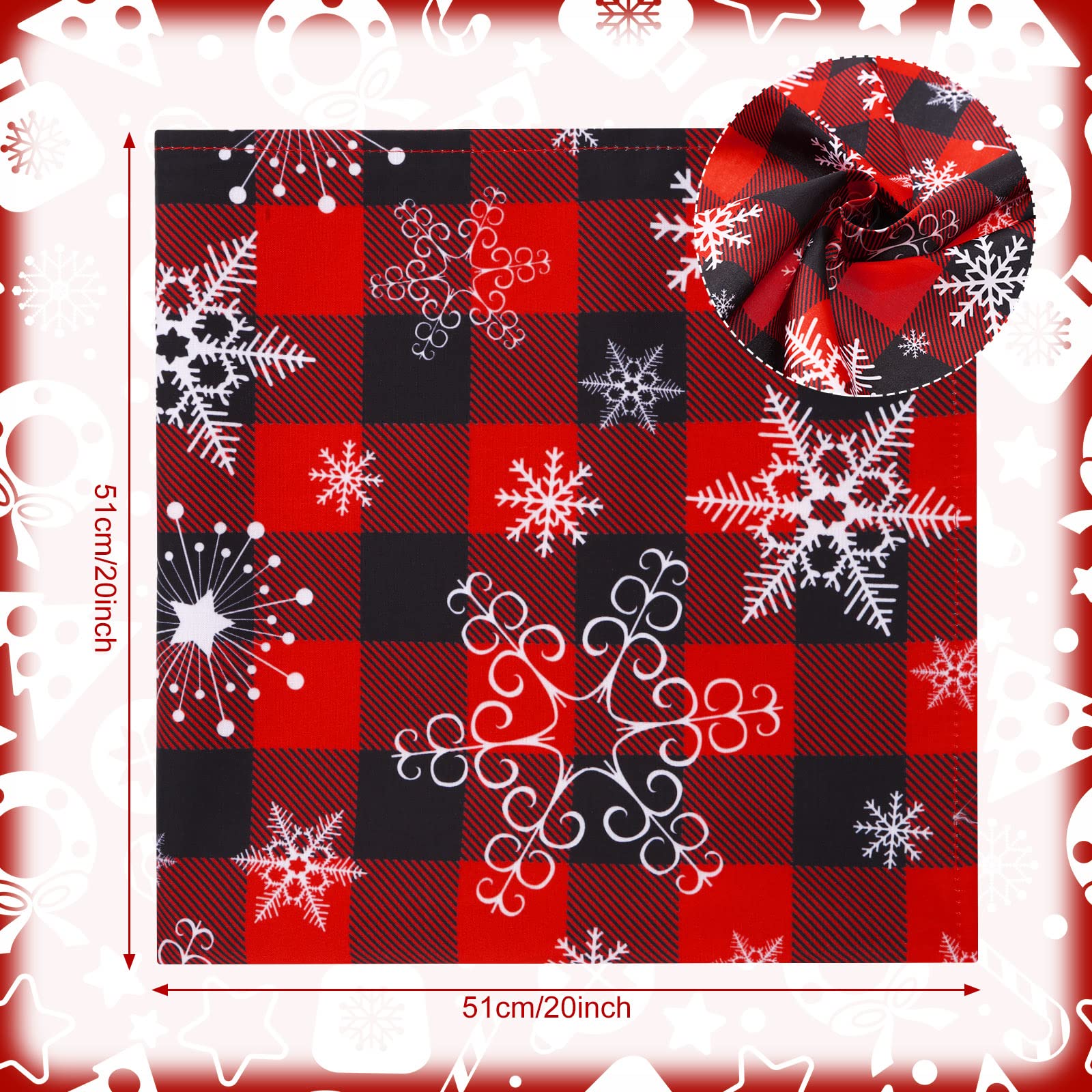 Tudomro buffalo plaid napkins close-up showing durable hems