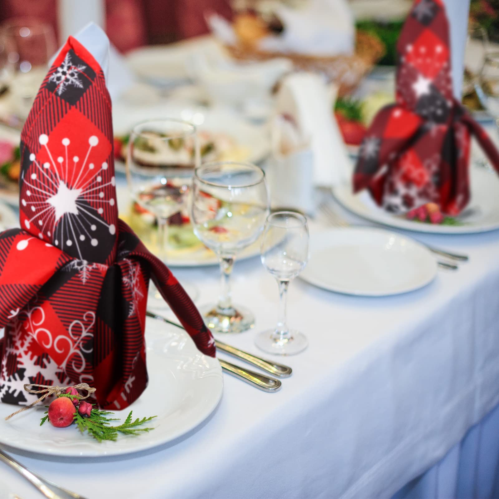 Tudomro Christmas table decor napkins enhancing rustic charm