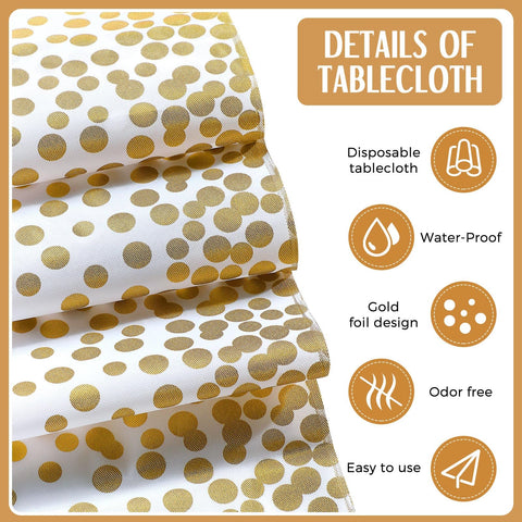 Tudomro disposable tablecloth with seamless design keeps setup quick.