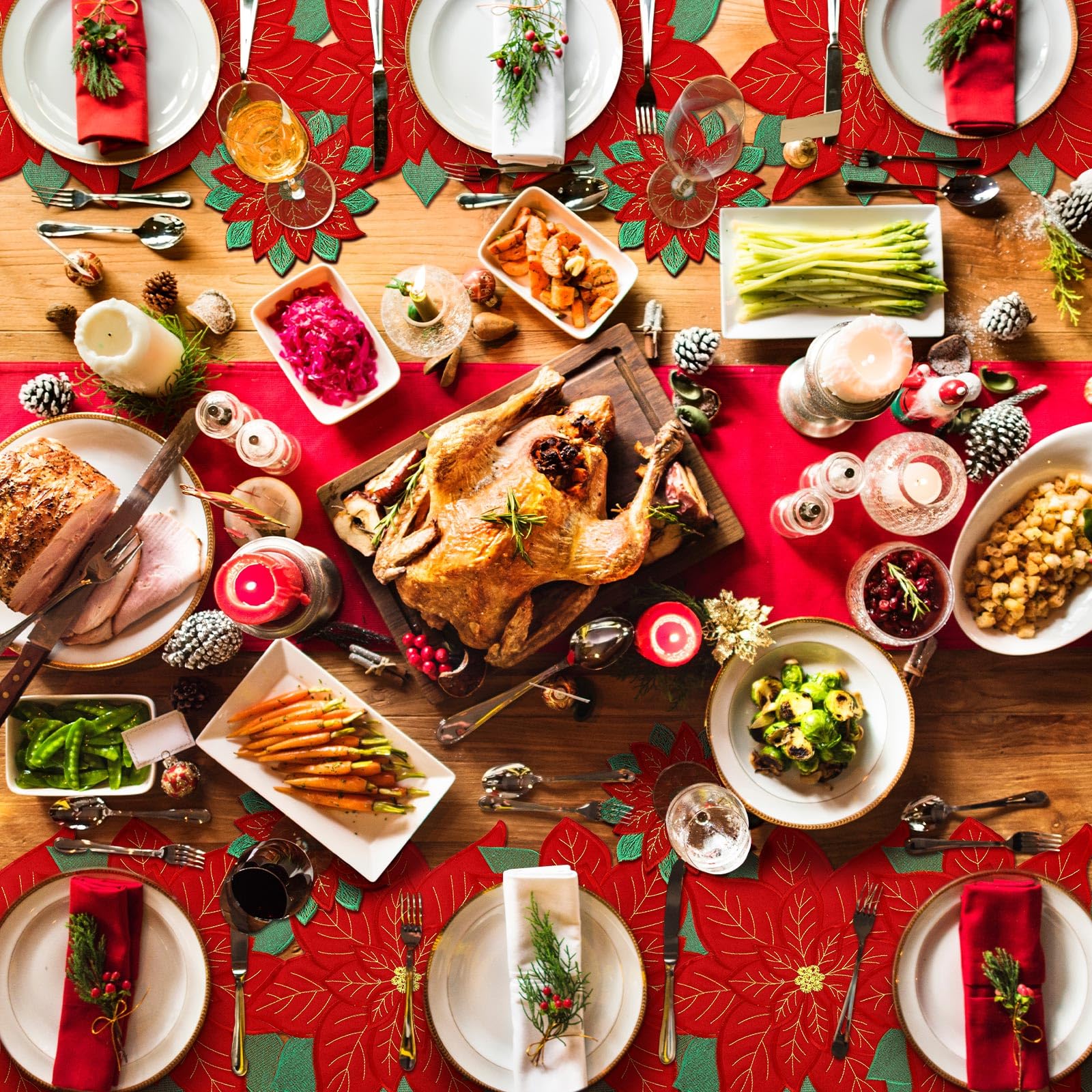 Tudomro red holiday table setting enhances Christmas dining