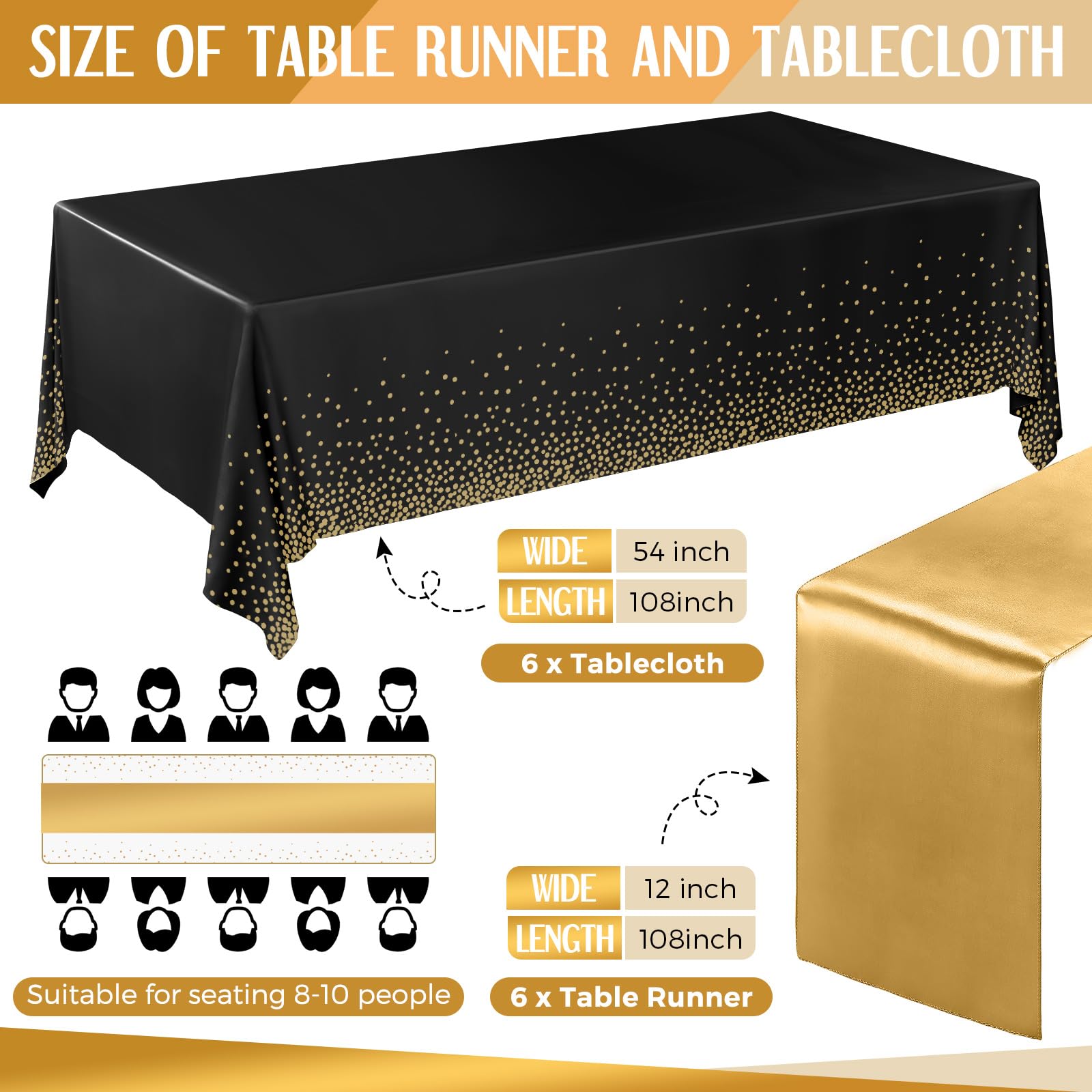 Tudomro satin table runner with soft sheen for elegant table styling.